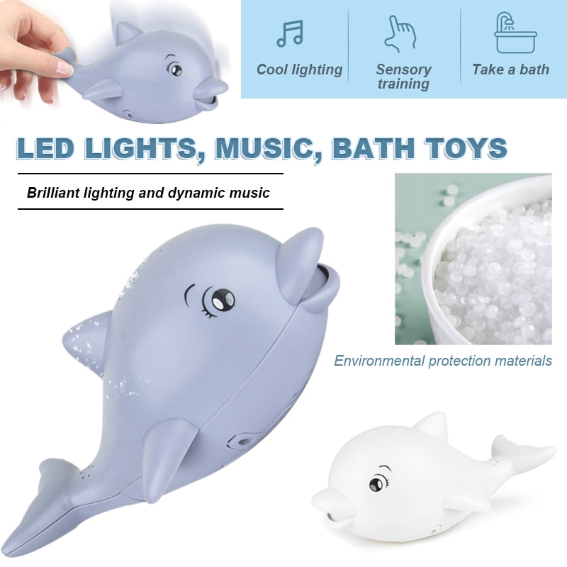 EIMELI Baby Bath Toys Light Up Water Spray Dolphin Shower Bathtub Toy