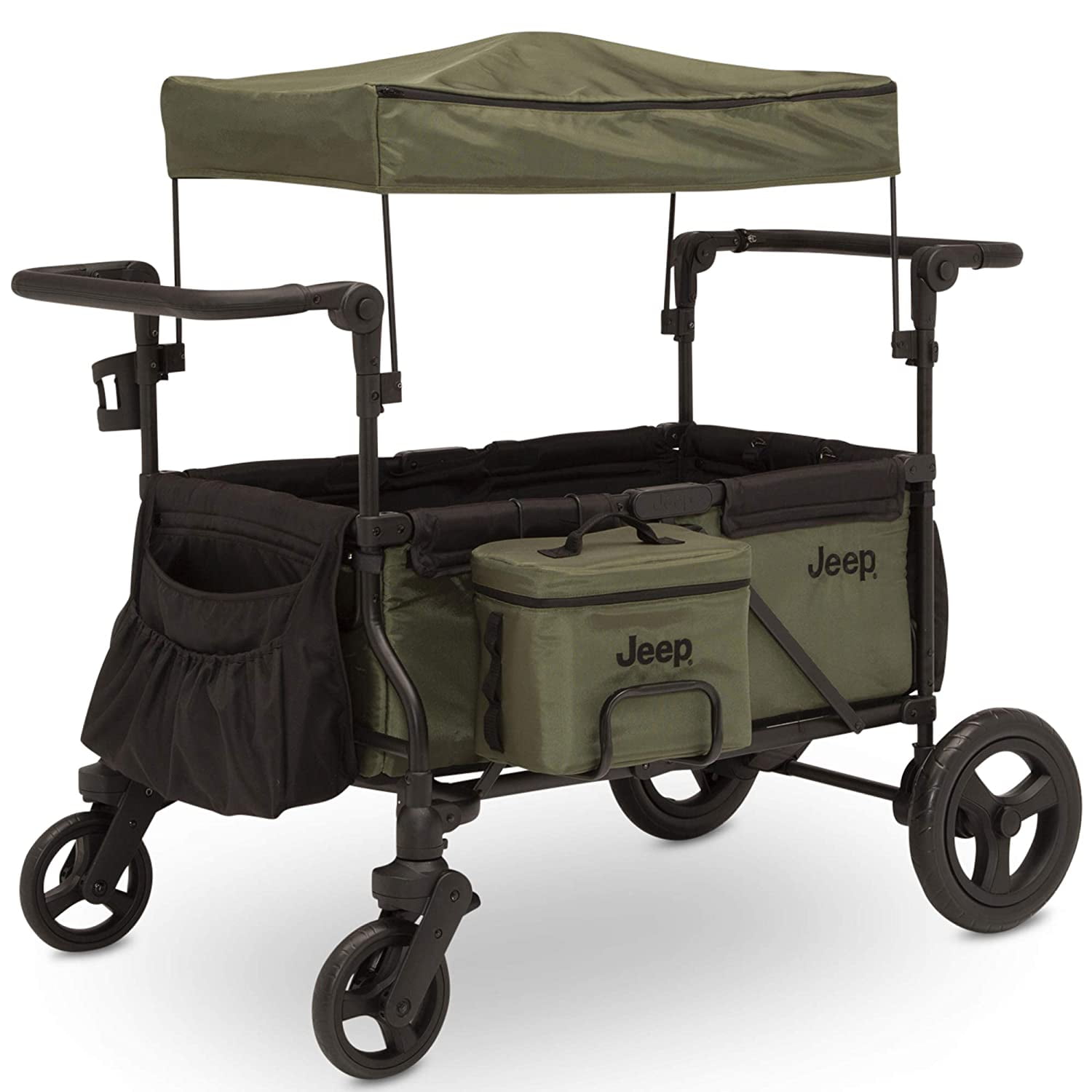 Delta Children Jeep Deluxe Wrangler Wagon Stroller with Cooler Bag and Parent Organizer