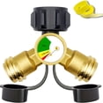 thumbnail image 1 of MesaSe Propane Y-Splitter Adapter - Bi-Directional Propane Gas Splitter with Pressure Gauge and Shut-Off Valve for Camping Stoves  Barbecues  RV Campers and More, 1 of 6