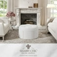 thumbnail image 2 of Irvin Ottoman Pure White Linen 32L x 32W x 16H Button Tufted Skirted, 2 of 10