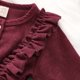 thumbnail image 5 of Vestido Para Niñas, Ropa Para Niñas Pequeñas, Vestido Con Volantes Sólidos Para Niños Pequeños, Vestido De Princesa, Conjuntos De Diadema, Borgoña Odeerbi LM103-1017, 5 of 9