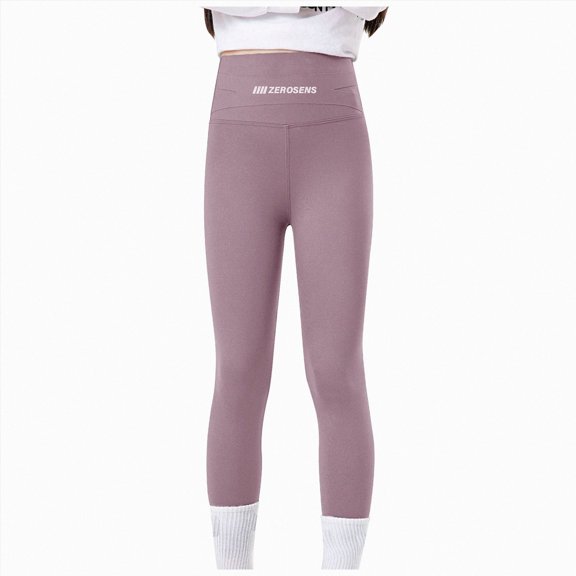 NIEWTR Spring/summer New Waisted Pants Girls' Leggings Wear Pants Children's Yoga Pants Girls Swim Pants Leggings for Practice Sports, and Swimming(B-Purple,9-12 Years)