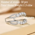 thumbnail image 6 of Newshe Jewellery Curved Moissanite Rings Enhancer D Color VVS1 Wedding Bands for Women 925 Sterling Silver Size 5, 6 of 6