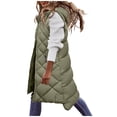 thumbnail image 5 of Lixiuxyad Womens Fall Sweaters Women's Long Winter Coat Vest With Hood Sleeveless Warm Down Coat With Pockets Quilted Vest Down Jacket Quilted Outdoor Jacket, 5 of 6