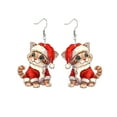 thumbnail image 2 of PONPRNGY Acrylic Cute Christmas Hat Earrings Dangle Drop Candy Cane Kitten Jewelry for Women Pets Lovers Charms Gifts, 2 of 6