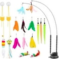 thumbnail image 1 of Juguetes interactivos con plumas Cat Wand Toy Depets, 15 unidades, 1 of 7