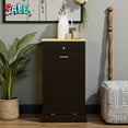 thumbnail image 4 of Tcbosik Wooden Tilt Out Trash Cabinet Bin, Dog Proof Garbage Can Holder, Kitchen Island with Laundry Hamper, Black, 4 of 10