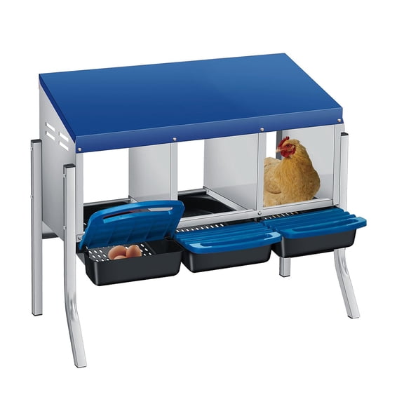 Ataucjin Chicken Nesting Boxes,3/4 Compartment Roll Away Nesting Box for Chickens, Rollout Egg Collection, Chicken Coop Nesting Box with Lid Cover,Easy Wall Mounting