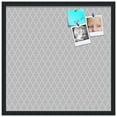 thumbnail image 2 of PinPix 24x24 Custom Cork Bulletin Board Quatrefoil Lt Grey Poster Board Has a Fabric Style Canvas Finish, Framed in Quatrefoil Lt Grey, by ArtToFrames (PinPix-582), 2 of 6