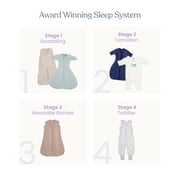 HALO SleepSack SwaddleStretch, Arms Up or Extended Arms, Newborn Baby Swaddle, 0 – 3 months, 0.5 TOG, Grey