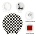 thumbnail image 4 of Daiia Black and White Checkerboard Printed Pattern Ceramic Plate Dinner Plates Bone China Decorative Plates with Display Stand Art Ceramic Ornaments for Wall Hanging Decoration-7in, 4 of 6