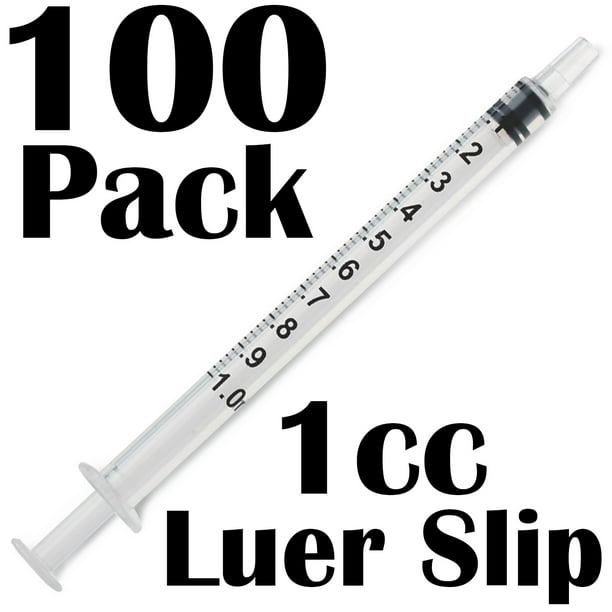 1ml Tb Luer Slip Tip Syringes Without Needles Pack Of 100 Walmart Com