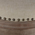 thumbnail image 3 of Cortesi Home Sadie Backless Swivel Counter Stool in Solid Wood & Beige Fabric, 25" Seat, 3 of 10