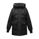 thumbnail image 2 of Parkas de manga larga para mujer, chaqueta informal de algodón con capucha y mangas largas de colores., 2 of 5