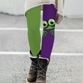 thumbnail image 2 of CAUYDY Halloween Leggings for Women Buttery Soft Stretchy Pumpkin Printed Pajamas Pants High Waisted Tummy Control Yoga Pant(Green,L), 2 of 4