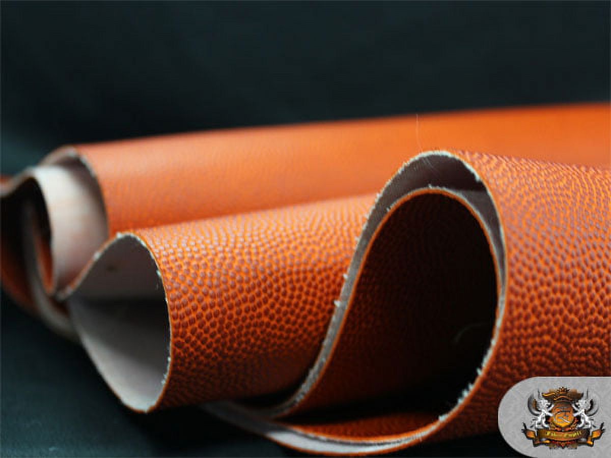 Vinyl Basketball ORANGE Fake Leather Upholstery Fabric / 54" Wide / Sold by the Yard
