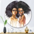 thumbnail image 2 of Designart 'Portrait of Two African American Women' Modern Circle Metal Wall Art 29x29 - Disc of 29, 2 of 5