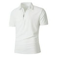 thumbnail image 6 of VgaVtl Polo Mens Shirts Short Sleeve Big and Tall Summer Mens Collar Shirt White Casual Solid Color Gym Zipper Shirts, 6 of 8