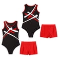 thumbnail image 4 of iiniim Kids Girl Boy Dance Leotard Sleeveless Unitard Biketard Bodysuit with Shorts Gymnastics Jumpsuit Red 16, 4 of 7