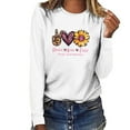 thumbnail image 2 of Fesfesfes Women's O-Neck Printing Loose Casual Long Sleeve Breast Cancer Tops Plus Size $10, 2 of 4