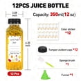 thumbnail image 2 of Xueyu Plastic Juice Bottles with Lids 12 OZ, 12 Pcs Juice Bottles Clear Empty Reusable Juice Bottle with Tamper Caps for Juicing Refillable Juice Bottles for Travel, 2 of 7