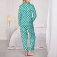 thumbnail image 6 of Goofa Aquamarine Glitter1 Printed Women’s 2 Piece Pajama Set Super,Pajamas Women's Long Sleeve Sleepwear Soft Button Down Loungewear Pjs Lounge Set Nightwear-Large, 6 of 9