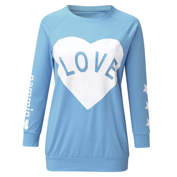 Aayomet Gym Tops For Women Sweaters for Women Long Sleeve Casual Tunic Tops for Leggings,Blue L