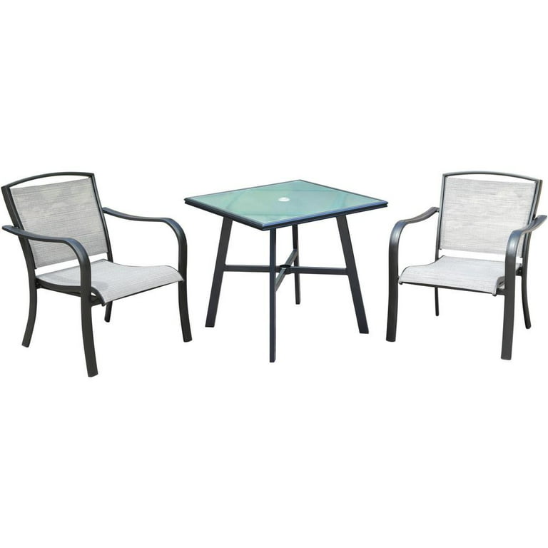 Hanover Foxhill 3 Piece Commercial Grade Bistro Set with 2 Sling