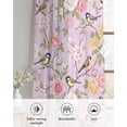 thumbnail image 6 of Pink Spring Floral Sheer Curtains 63 Inch Length 2 Panels Set for Living Room/Bedroom, Elegant Farmhouse Flowers Birds Watercolor Kitchen Curtains Grommet Curtains Window Treatments 42"x63"x2, 6 of 7