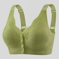 thumbnail image 2 of Women's Solid Color Lace Pattern Front Buckle Non Underwire Tank Top Bra, 2 of 6