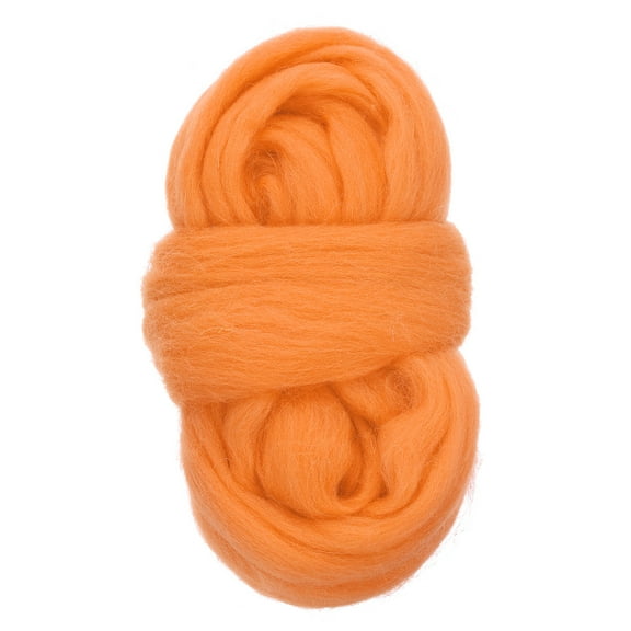 Uxcell Needle Felting Wool, 1.76oz Natural Fibre Wool Roving Yarn Wool Felting Supplies for DIY, Orange