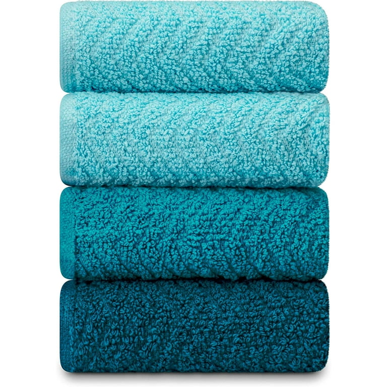 Monarch Brands Cooks Linen 15 x 25 Blue Windowpane Pattern 32 oz. 100%  Cotton Terry Kitchen Towel - 12/Pack