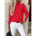 thumbnail image 3 of Zeagoo Women' Turtleneck Sweater Long Sleeve Spilt Hem Casual Knit Pullover Chunky Fall Winter Jumper Top, 3 of 6