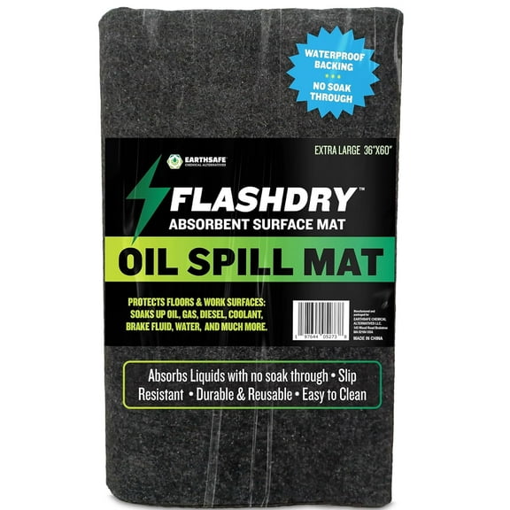 FlashDry Oil Spill Mat, 36" x 60", Garage Floor Mat
