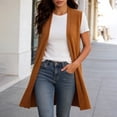thumbnail image 2 of Yuhangmm Summer Cardigans for Women Lightweight Women's Long Sweater Vests Sleeveless Open Front Cardigan Tunic Top Coat Fall Winter Outfits Orange XL, 2 of 5