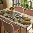 thumbnail image 3 of Vintage Farmhouse Table Cloths for 3 Foot Rectangle Tables, Retro Country Boots Flowers Leaf Book Patio Waterproof Elastic Fitted Tablecloths, Washable Rectangular Table Cover for Camping, 3 of 8