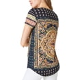 thumbnail image 4 of Lucky Brand Womens Printed SS Basic T-Shirt, Blue, Large, 4 of 4