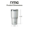thumbnail image 6 of RTIC 30 oz Ceramic Lined Insulated Essential Tumbler, Leak-Resistant Lid, Cool Grey Glitter, 6 of 7