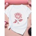 thumbnail image 1 of single rose delicate precision Women's Plus Size Sports Short Sleeve T-Shirt, 1 of 6