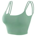 thumbnail image 5 of DuoJiaJ Women's Strappy Stretch Sports Bra Yoga Tank Top Fitness Bra Workout Camisole Crop Tops for Girl Green M, 5 of 5