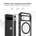 thumbnail image 2 of Dteck Magnetic Case for Google Pixel 9 Pro XL Compatible with Magsafe Dual Layer Military-Grade Protection Heavy Duty Shockproof Rugged Protective Cover for Google Pixel 9 Pro XL,Black+Clear, 2 of 7