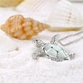 thumbnail image 4 of DQRPSEETB Opal Sea Turtle Necklace Pendant Necklace Ocean Beach Jewelry Handmade Sea Life Accessory Jewelry Gift for Women, 4 of 6