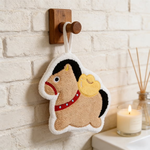 2026 New Year Horse Pattern Hand Towel - Super Absorbent Bathroom Kitchen Towel, Festive Decor, Multipurpose