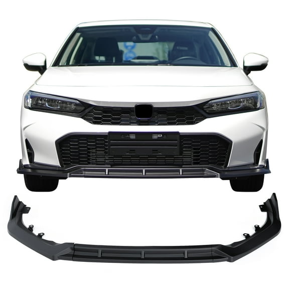 Ikon Motorsports 3PCS Front Bumper Lip Spoiler Chin Splitter For 2025-2026 Honda Civic Sedan & Hatchback (Not Fit Type R) IKON Style PP Matte Black