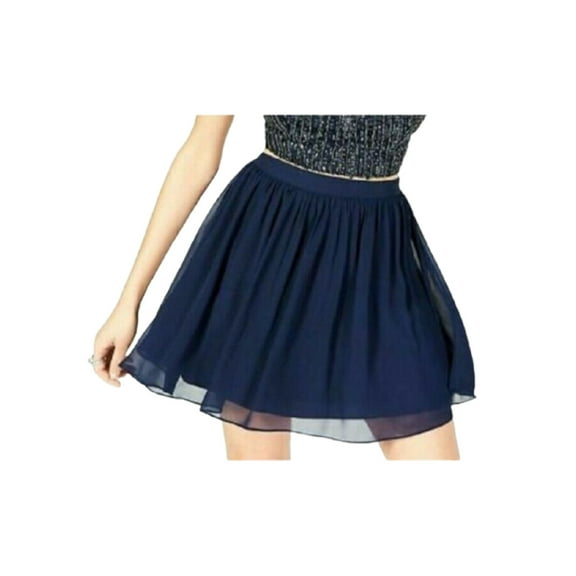 B Darlin Womens Zippered Sheer Lined Mini Party Circle Skirt