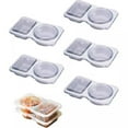 thumbnail image 5 of 8pc Double Compartment Condiment Containers with Lids, 2-Compartment Snack Containers for Sauces and Dressings, 180ml Capacity, Reusable and Disposable, Food-Grade Plastic for Home and Travel, 5 of 9