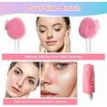 thumbnail image 6 of Portable Pink Silicone Skincare Tool Set for Facial Cleansing Exfoliation Blackhead Removal and Mask Application, 6 of 6