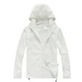 thumbnail image 1 of Fall Winter Jackets Coats Cardigan for Women, Solid Rain Jacket Outdoor Plus Size Hooded Windproof Loose Coat Water Proof Raglan Cuff Storage Bag White, 1 of 3