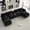145" Black, variant on Aisword 124" U Shaped Cloud Couch Sectional with USB Charging, Hidden Storage, Cup Holders & Chenille Double Chaise, Black