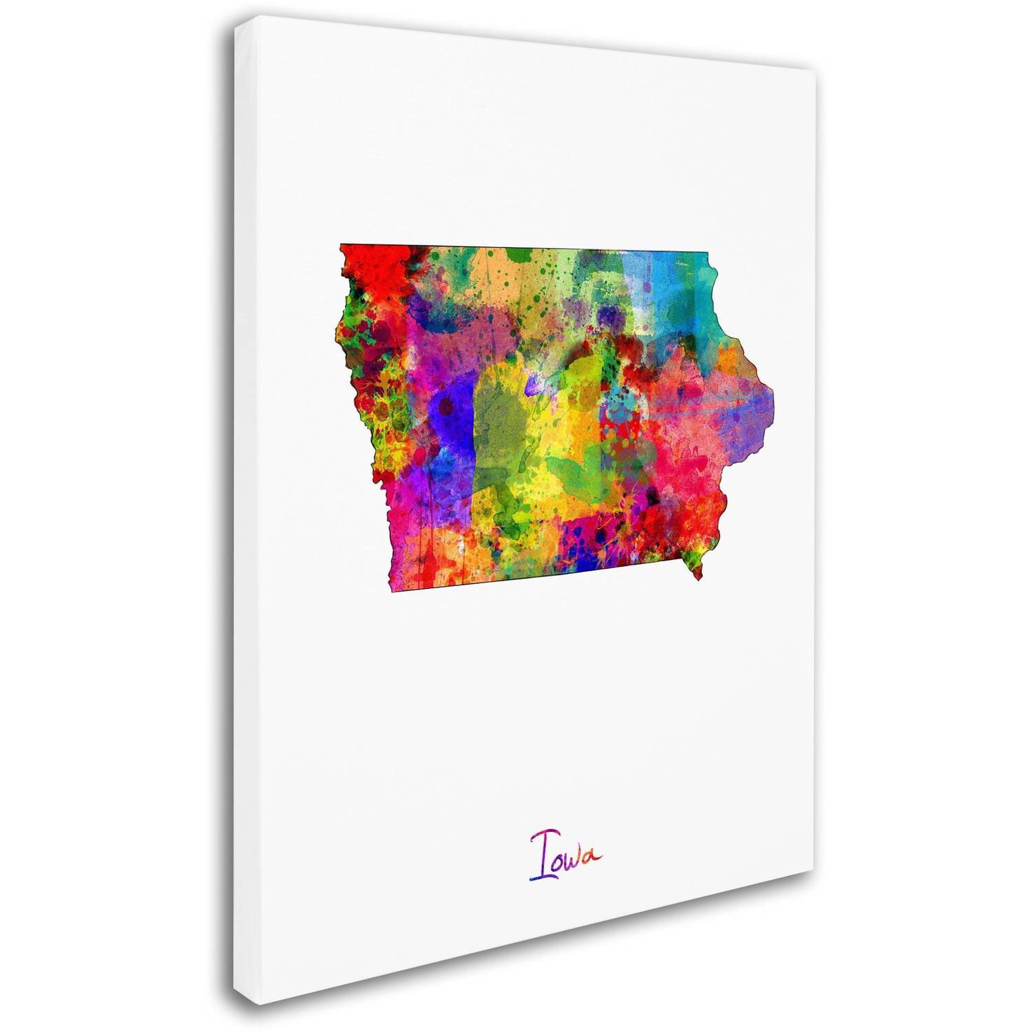 Trademark Fine Art "Iowa Map" Canvas Art by Michael Tompsett